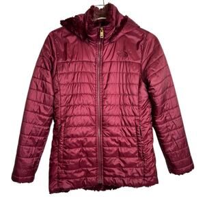 TNF Mossbud Swirl Parka Puffer Jacket Hooded Quilted Winter Coat Youth L 14/16